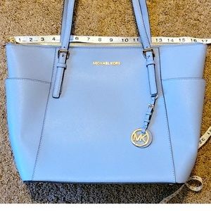 Michael Kors Jet Set Travel Tote (Baby Blue)